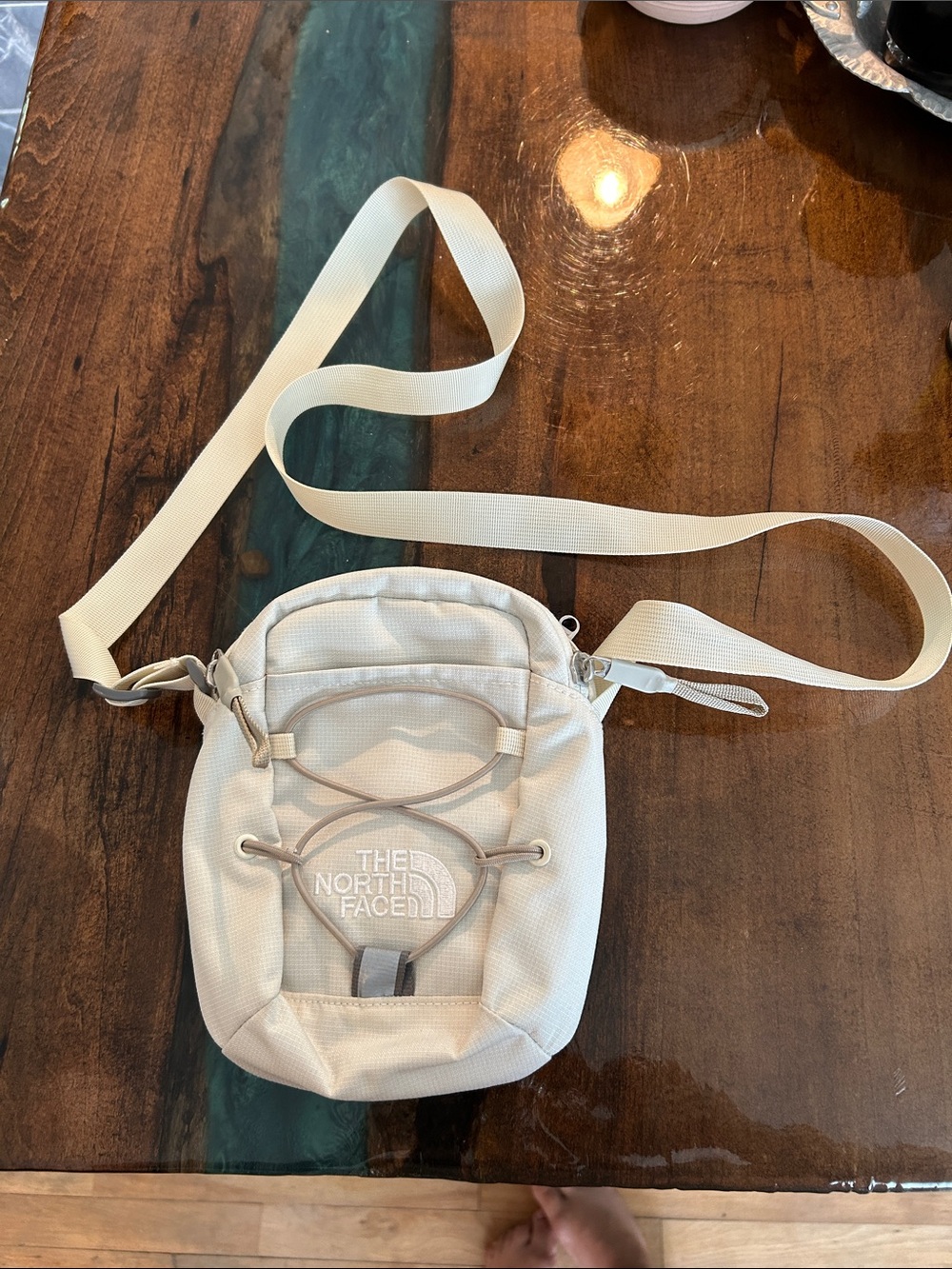 The North Face Small Cream Crossbody Shoulder Bag